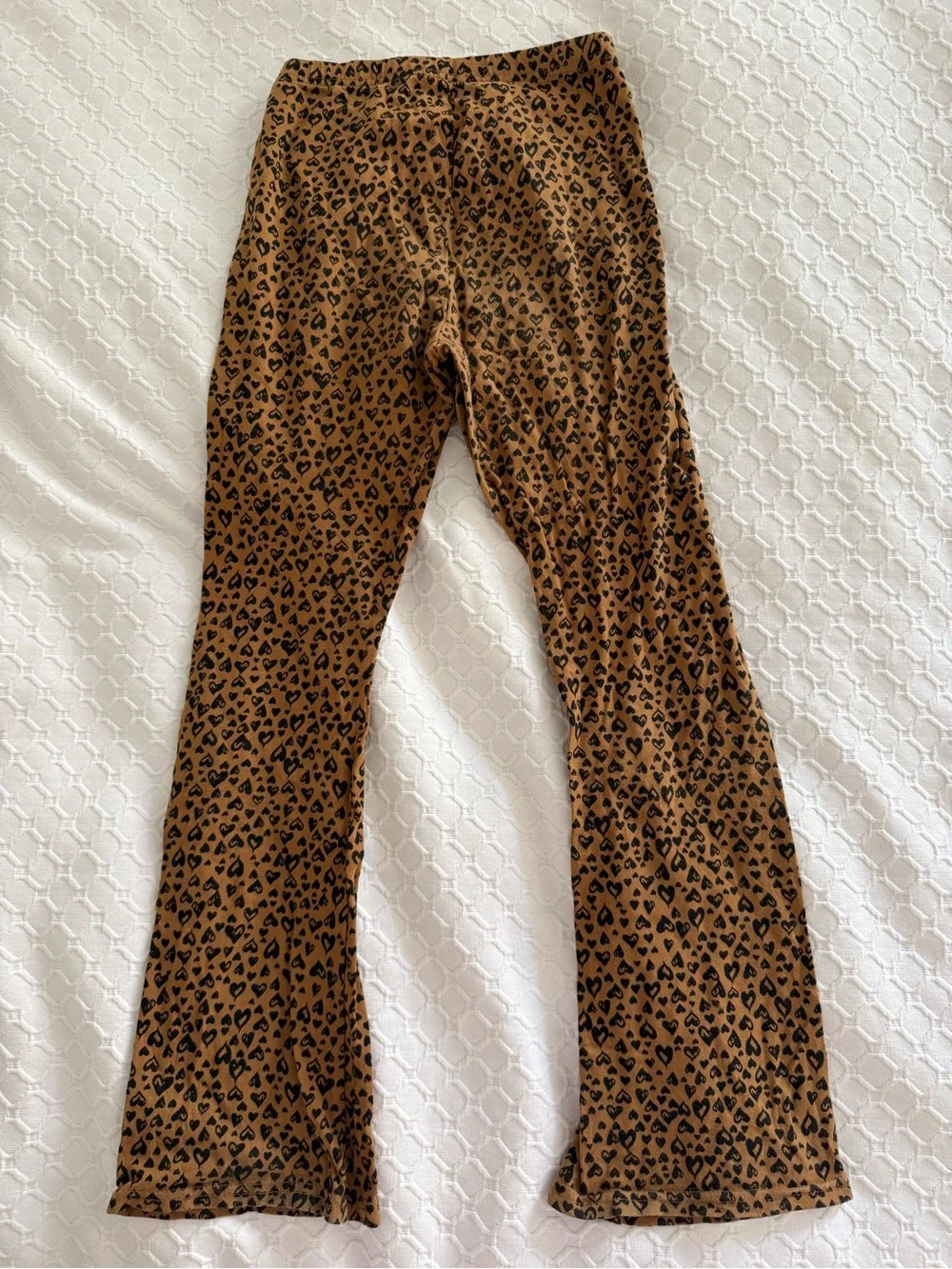 Kids Brown Leopard Print Flared Leggings